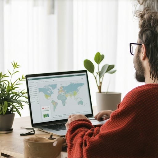 Digital marketer analyzing local SEO data for improved map rankings.