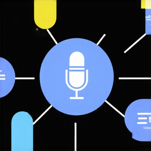 Diagram showing schema markup integration and voice search optimization for local maps ranking.