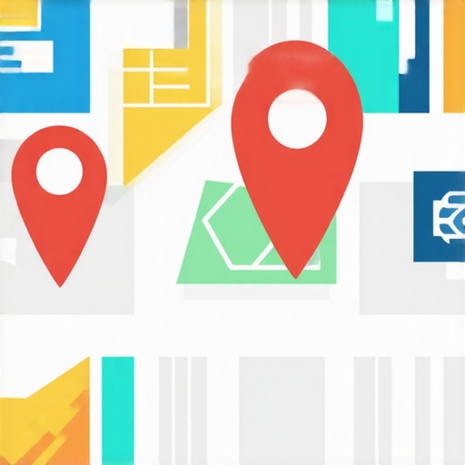 Digital map with location pins and SEO analytics for 2024