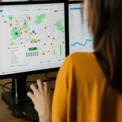 Person reviewing analytics and maps for local SEO optimization
