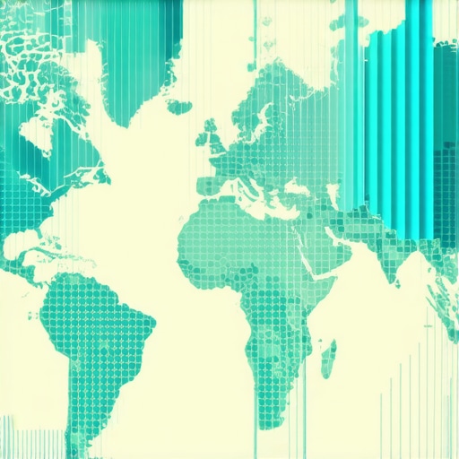 Digital map with analytics overlay indicating improvement in local SEO