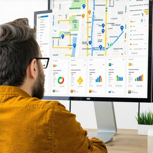 SEO specialist reviewing Google Maps optimization analytics.