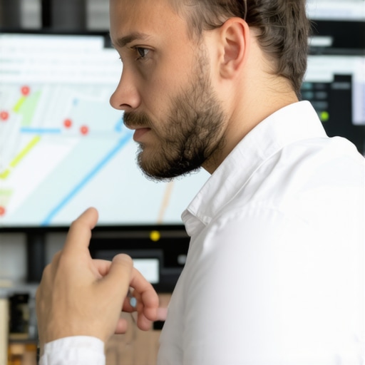 Business owner reviewing map analytics dashboard