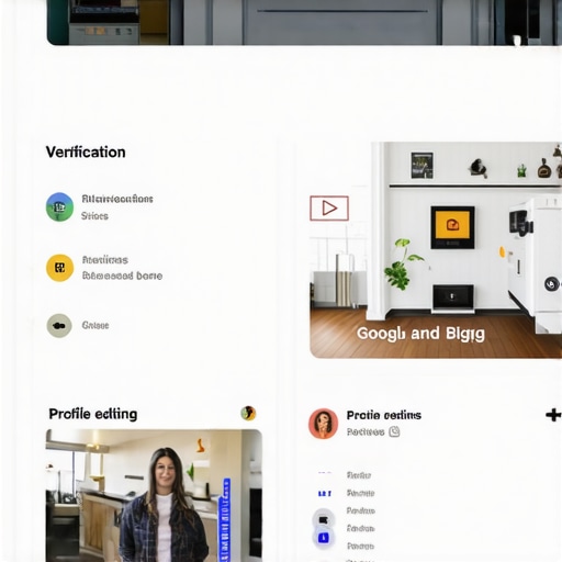 Screenshot of Google My Business dashboard with verification and review management options.