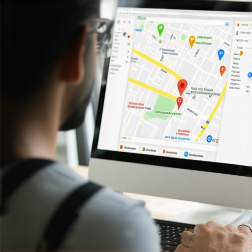 Business owner working on map optimization with digital tools
