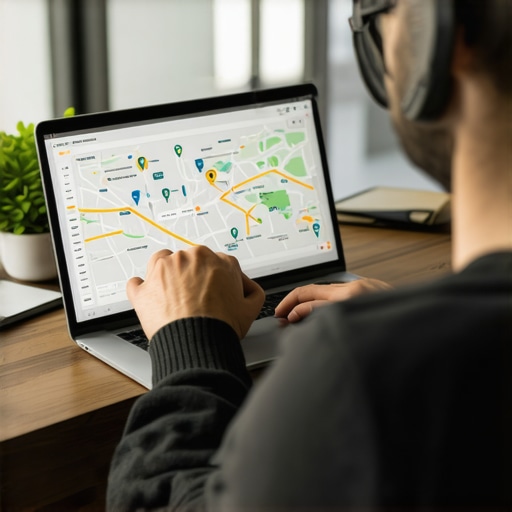 Effective tools for map health management Person analyzing map optimization tools on a laptop