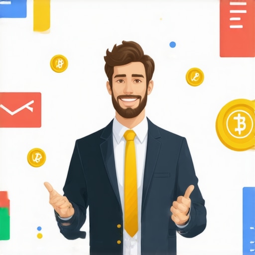 Illustration of a business owner optimizing a Google Map listing with checklists and icons