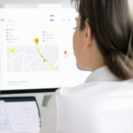 Business owner analyzing Google Maps optimization progress.