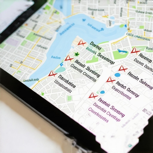 Checklist for optimizing Google Maps listing with checkmarks on a digital tablet.