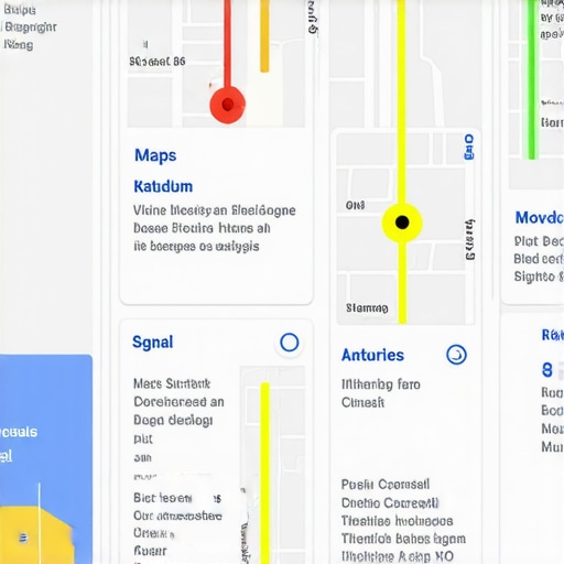 Understanding Map Signals and Performance Metrics Illustration showing Google Maps interface with signals analysis