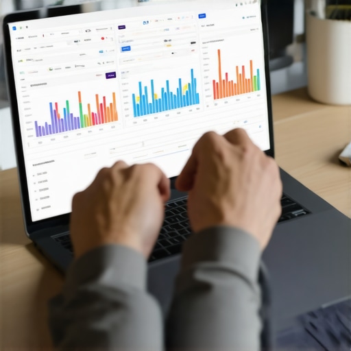 Person analyzing Google Maps optimization metrics on a laptop.