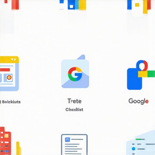 A colorful illustrated infographic showing steps for Google Business Profile optimization.