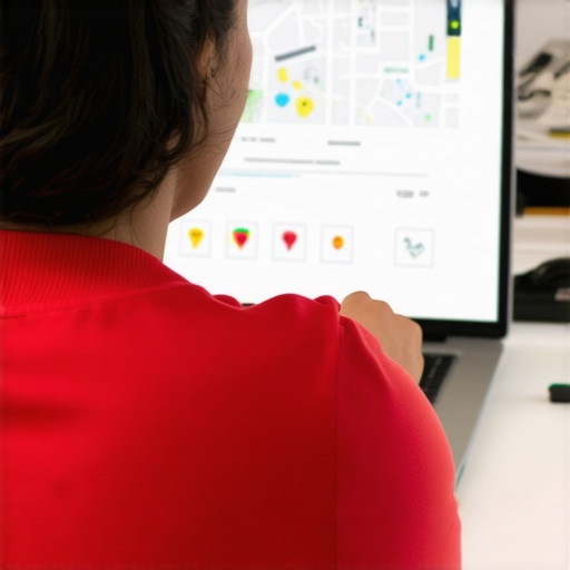 Map Optimization Analysis Person reviewing map health checklist on a laptop for local SEO improvements