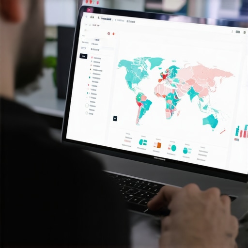 Digital marketer reviewing local map performance metrics on a computer