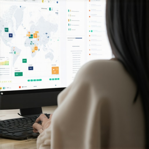 Individual reviewing map health metrics on a laptop with optimization checklists displayed