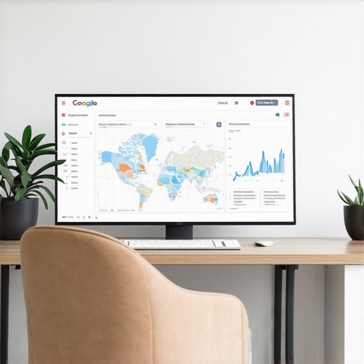 Dashboard displaying increasing trend of local map rankings in analytics chart.