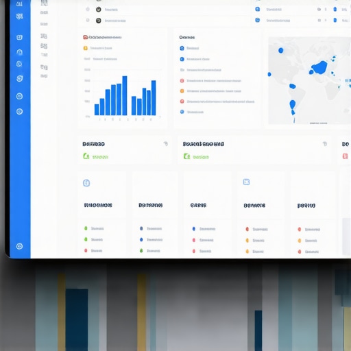 Laptop screen showing local SEO analytics with focus on maps and rankings.