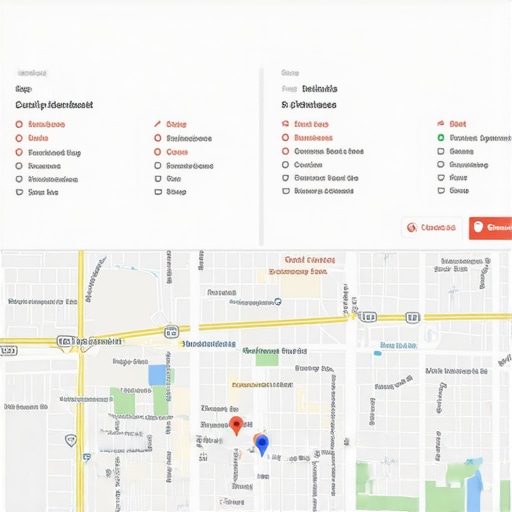 Business map dashboard showing rankings and health scores.