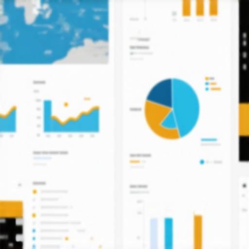 A digital dashboard showing map SEO analytics with charts and graphs.
