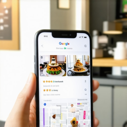 A smartphone showing a frequently updated Google Maps profile for a local business.