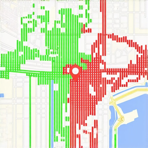 Advanced Local SEO Heat Map Analysis A data-driven heat map showing local search ranking positions for a service area business.