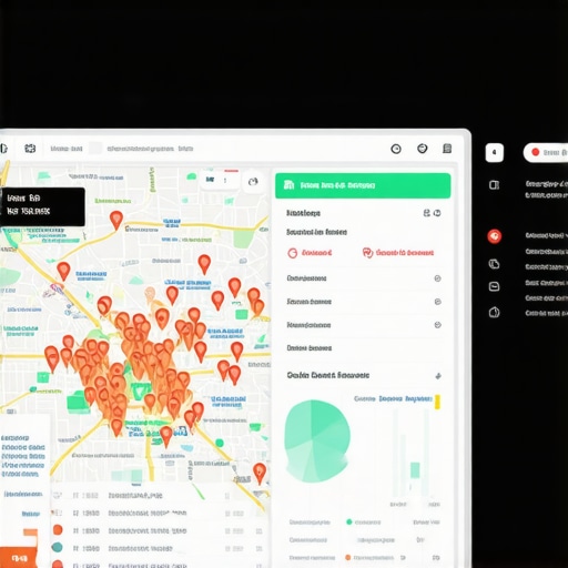 A visualization of local ranking heatmaps and digital health metrics for business listings.