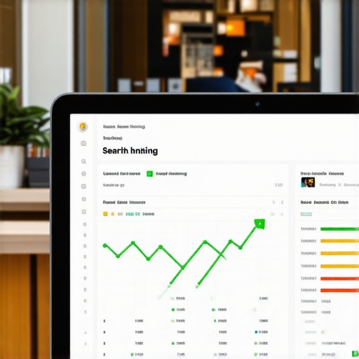 A digital dashboard showing successful map health and local ranking metrics for a business.