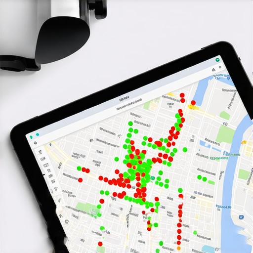 Advanced Map Health Monitoring Heat Map A digital heat map showing local ranking positions for a business across a specific city area.