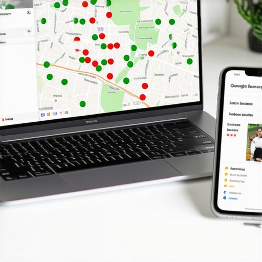 Advanced Map SEO Monitoring Tools A professional dashboard showing local ranking heatmaps and Google Map health metrics.
