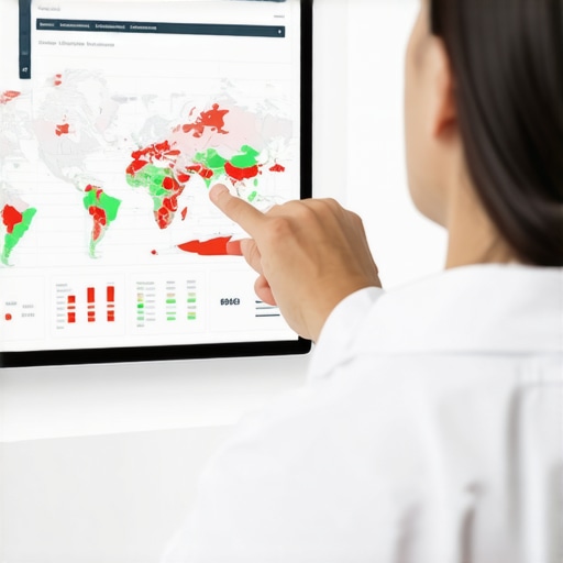 A professional analyzing a local map ranking heat map to identify visibility gaps.