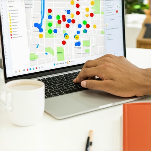 Local SEO expert analyzing a map ranking heat map for a service area business.