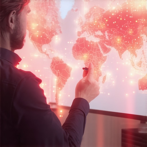 Professional marketer checking map health and technical SEO errors on a digital dashboard.