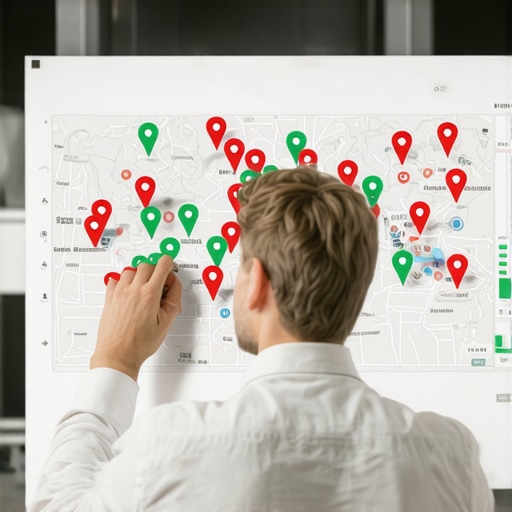Analyzing local map ranking performance Data visualization of local map rankings showing different performance levels.