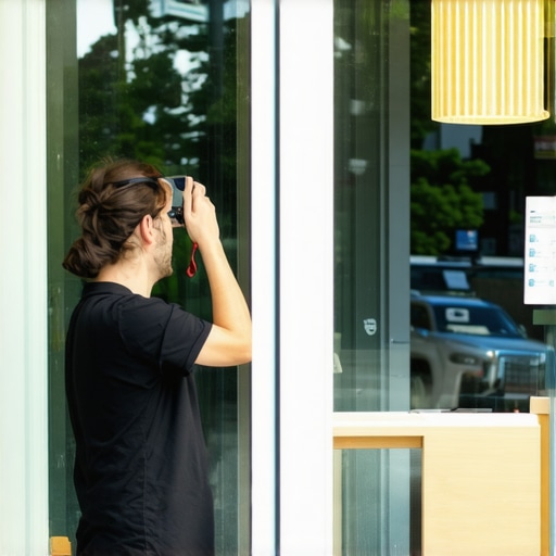 Local business owner capturing real-time photos for map optimization.