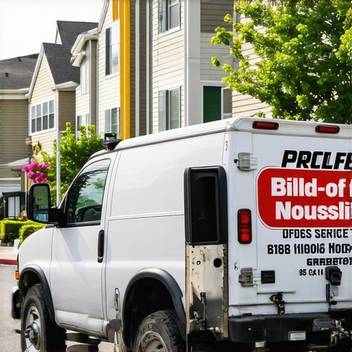 A service truck parked in a local neighborhood as part of a map optimization strategy