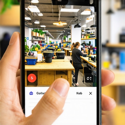 Business owner uploading real workspace photos to improve map engagement.