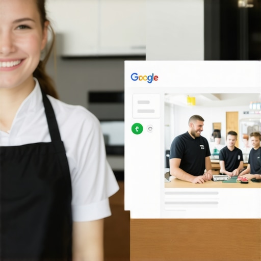 Comparison of authentic business photos versus stock images on a Google Business Profile.
