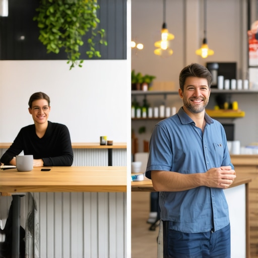 Comparison of real local business photos versus generic stock photography for Google Maps optimization.