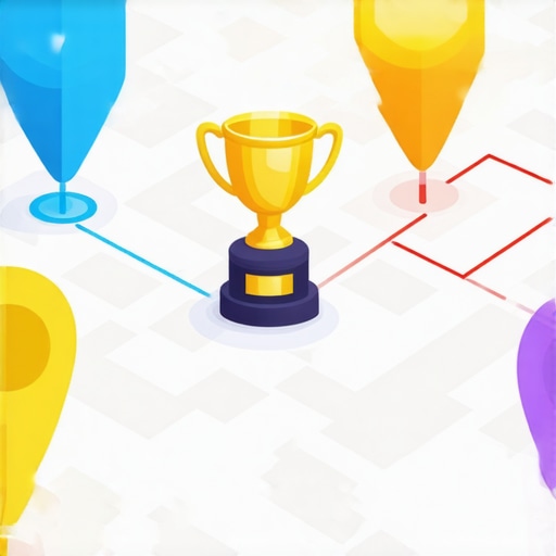 A conceptual illustration showing how prominence and local signals can help a business outrank competitors who are physically closer to the searcher.