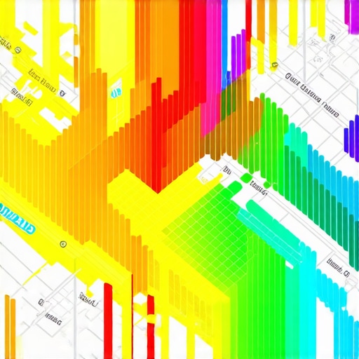 A local SEO ranking heatmap showing a business dominating the map pack across multiple neighborhoods.