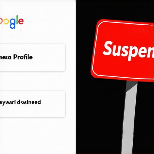Illustration of a Google Business Profile suspension warning due to name spamming.