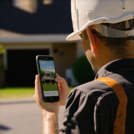 Documenting local service area work for Google Maps Contractor taking a photo of a job site for local SEO and Google Business Profile optimization.