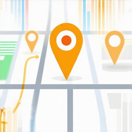 Expanding Local Reach Through Map Authority Digital map showing search signals expanding beyond a physical business location.
