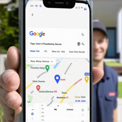 Smartphone showing a business ranking in the Google Maps top 3 local pack