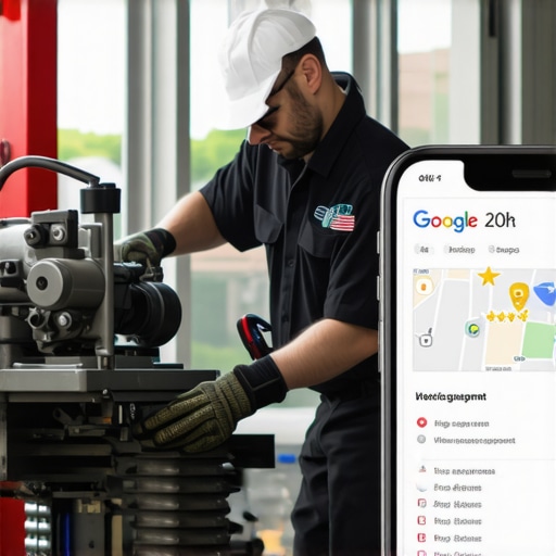 Professional service worker performing a task to demonstrate business activity for Google Maps optimization