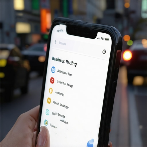 Person auditing a local business listing on their phone to improve map health.