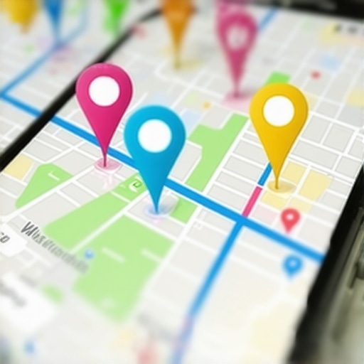 Local Map Ranking Grid Visualization A smartphone displaying a 3x3 ranking grid for local SEO map health monitoring.
