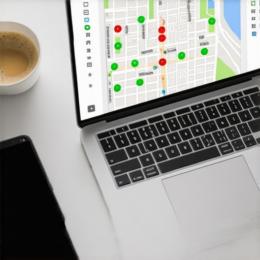 Local Ranking Grid Audit Visualization A visualization of a local search ranking grid showing map health status