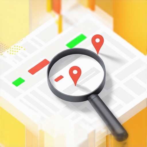 Local SEO Data Visualization Dashboard A detailed map showing local ranking pins and SEO health metrics for a business listing.