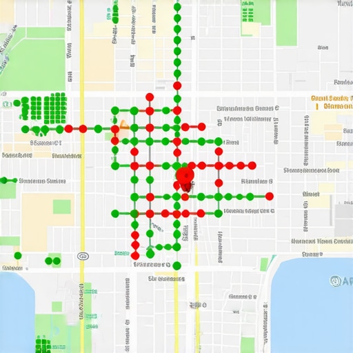 A ranking grid tool showing the geographic reach of a Google Business Profile.